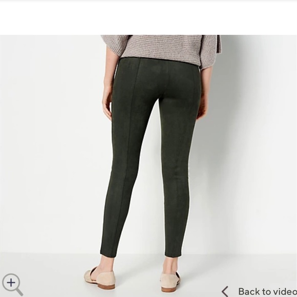 NWT, Spanx faux-suede leggings, deep terracotta color - Picture 2 of 3